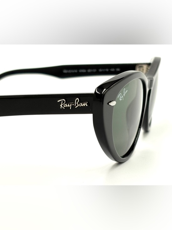 Ray-Ban Black Cat-Eye Sunglasses RB4314N 601/31 54-140 Green G-15 - Picture 3 of 13